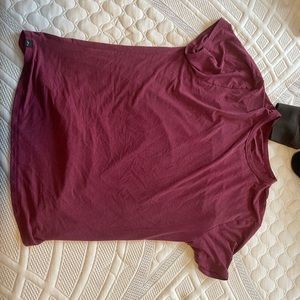 Mens burgundy pistol lake size large minimalist tee